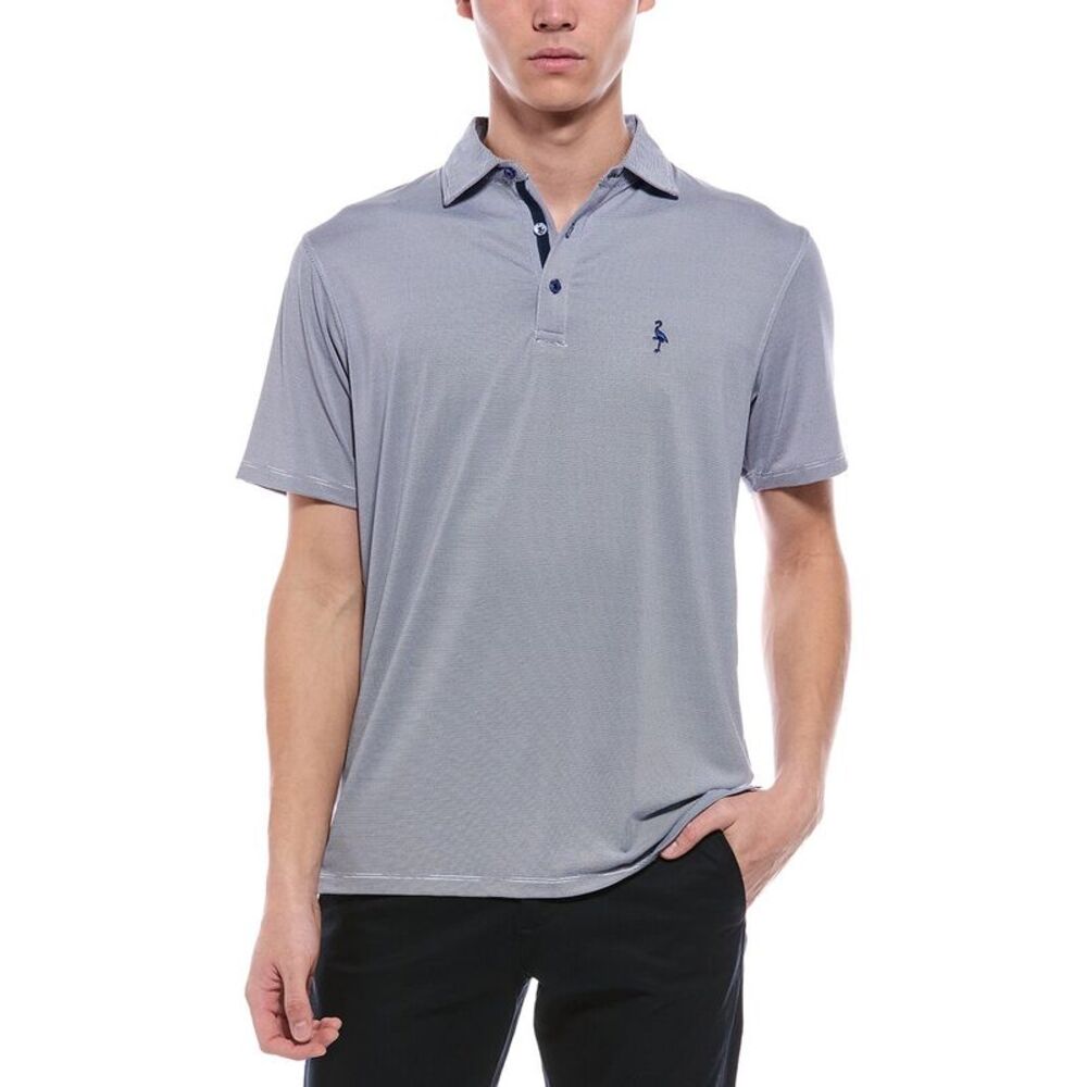 Tailorbyrd Mens  Mini Stripe Performance Polo Shirt, Blue